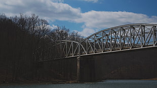 gray bridge, bridge, photography, river