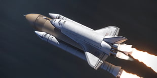 white-and-brown space shuttle, spaceship, Space Shuttle Endeavour, space shuttle, NASA
