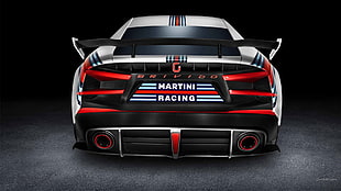black and white Drivido martini racing vehicle, Italdesign Brivido Martini Racing, supercars, car, vehicle HD wallpaper