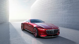 red Mercedes-Benz sports coupe digital wallpaper