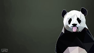 Panda digital wallpaper, panda, poly, animals, low poly