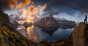 landscape of mountain, nature, landscape, panoramas, Lofoten Islands HD wallpaper