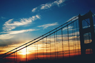 Sunset,  Bridge,  Sky,  Clouds HD wallpaper