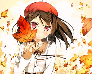 girl anime character in red hat