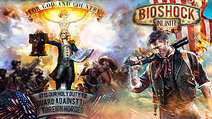 Bioshock Infinite game cover, BioShock, BioShock Infinite, Booker DeWitt, Columbia (Bioshock) HD wallpaper