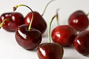 close up photography of cherries HD wallpaper