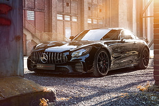 black Mercedes-Benz coupe, Mercedes-AMG GT R, Edo Competition, 2018 HD wallpaper