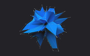blue geometric wallpaper, abstract HD wallpaper
