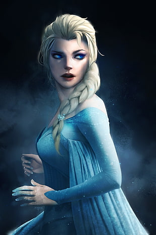 Disney Frozen Queen Elsa digital wallpaper, Princess Elsa, Frozen (movie), artwork