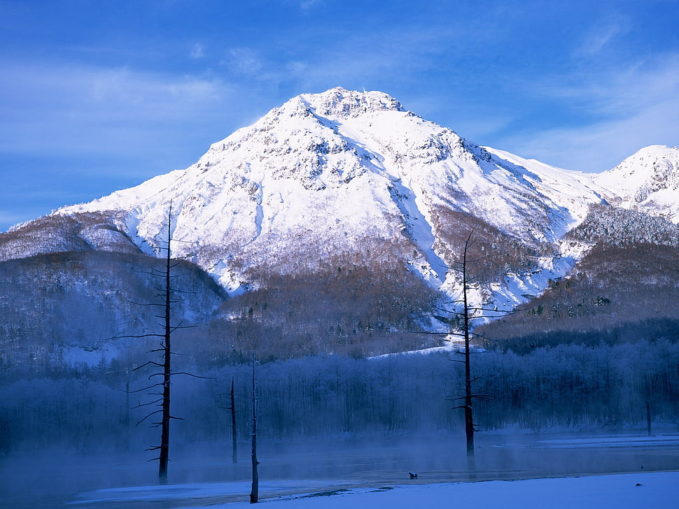snow-capped mountain HD wallpaper