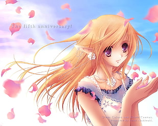 photo of The Fifth Anniversary! anime illustration HD wallpaper