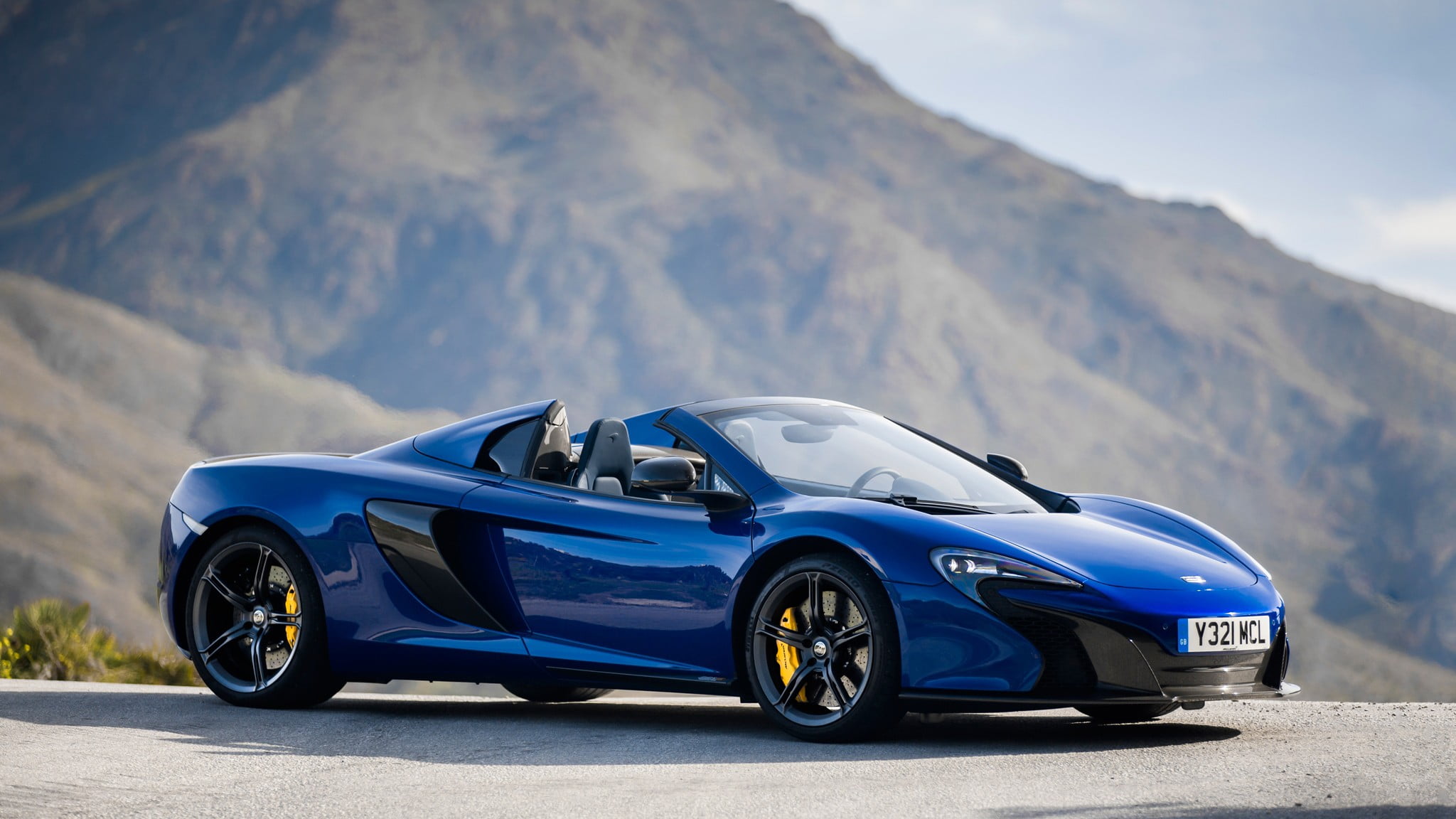 blue convertible sports car, McLaren, McLaren 650S, Spyder, car