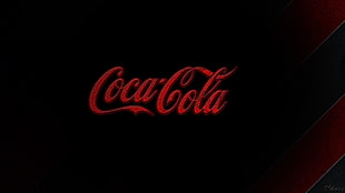 Coca-Cola logo, Coca-Cola, drink, red, black