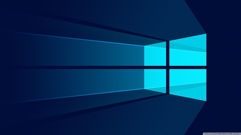 black and blue wooden table, Windows 10, Microsoft, minimalism, operating systems HD wallpaper