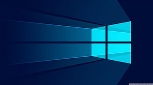 black and blue wooden table, Windows 10, Microsoft, minimalism, operating systems