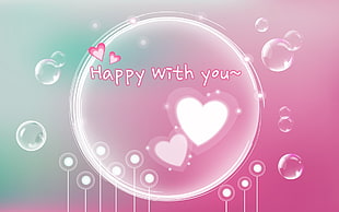 photo of Happy with you~ text illustration HD wallpaper