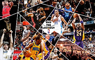 basketball players collage HD wallpaper