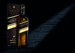 Double Black bottle with box, bottles, alcohol, whisky, Johnnie Walker HD wallpaper