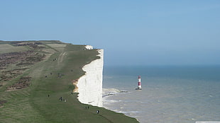 cliff, lighthouse, Cliffs of Dover HD wallpaper