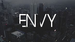 high-rise buildings with grey Envy text overlay