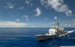 white cruise ship, war, warship, military, sea HD wallpaper