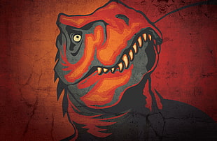 dinosaur illustration, dinosaurs, animals, digital art