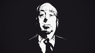 man themed wallpaper, minimalism, Alfred Hitchcock