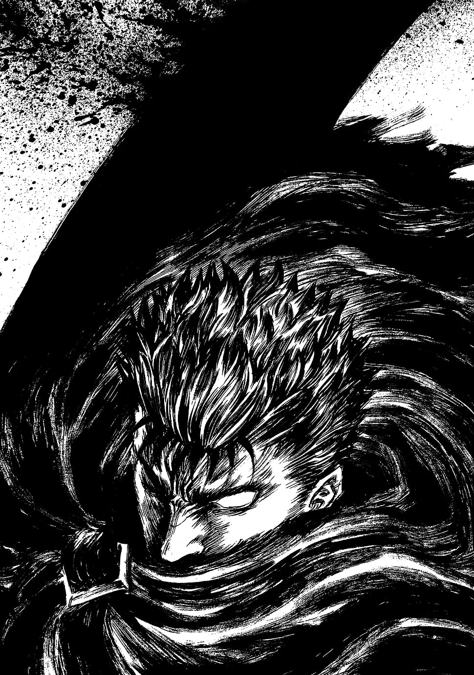 black and white anime hair HD wallpaper