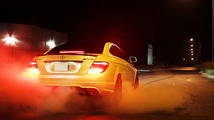 yellow Mercedes-Benz sedn, Mercedes-Benz, supercars, yellow cars, car