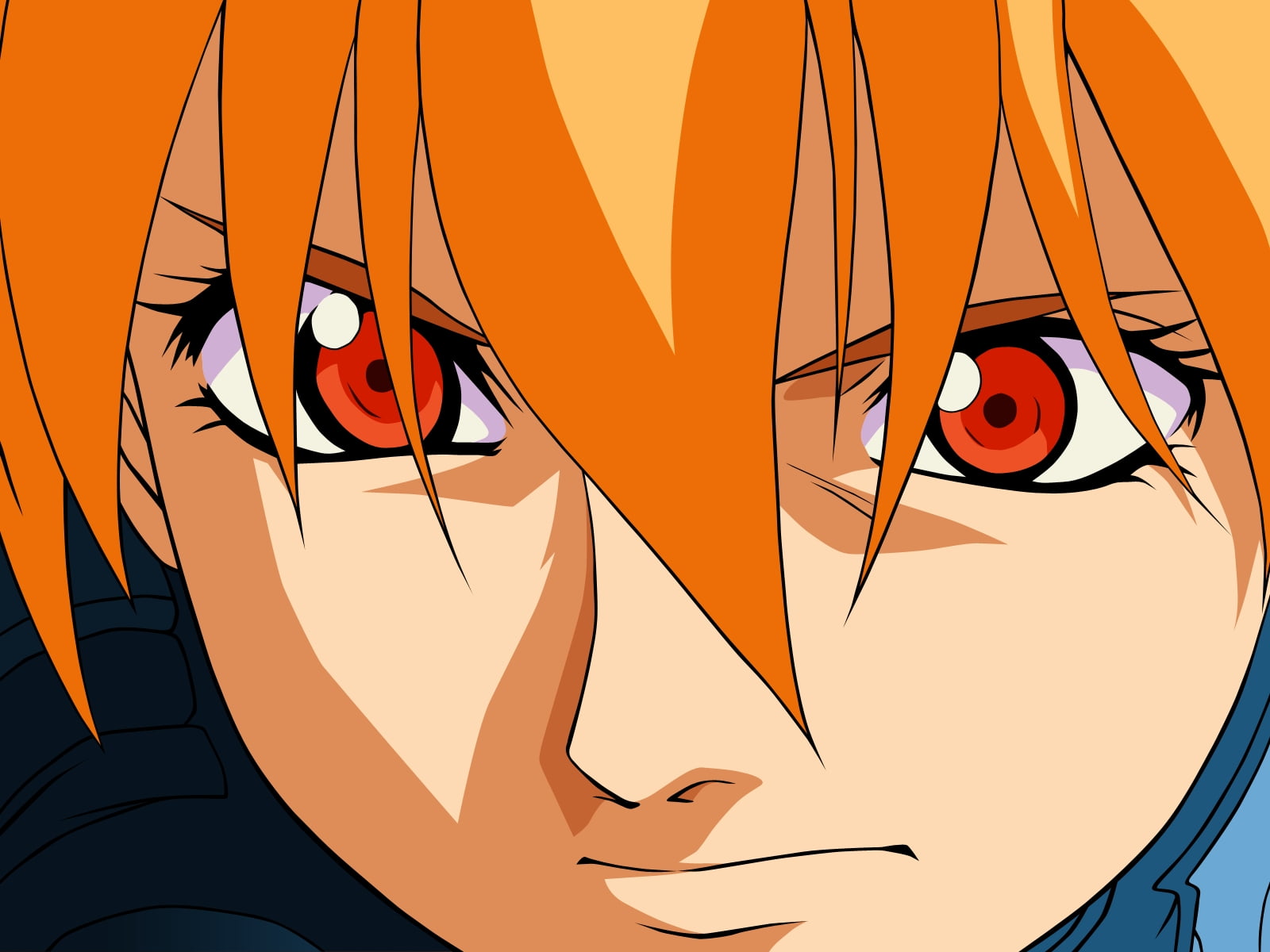 1. "Orange Haired Blue Eyed Anime OC" - wide 5