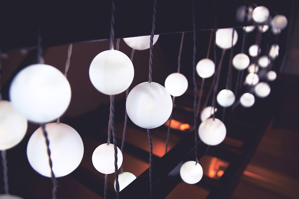 round white pendant lamps HD wallpaper