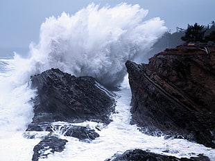 waves seashore HD wallpaper