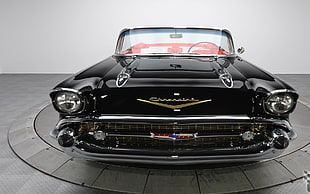 black convertible die-cast model, Chevrolet Impala, car, vintage, black cars HD wallpaper