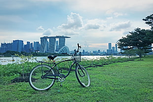 black cruiser bike, Bicycle, Landscape, City