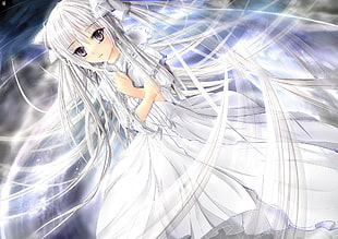 long haired female anime character HD wallpaper