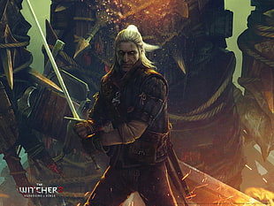 The Witcher 2 digital wallpaper, The Witcher 2 Assassins of Kings, The Witcher, video games, Geralt of Rivia