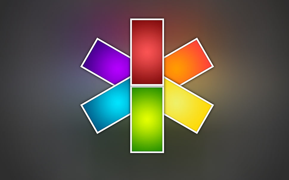 green, red, yellow, blue, and orange logo HD wallpaper