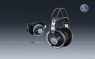black and gray AKD headphones