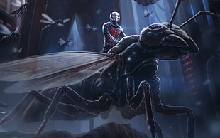 black and gray motorcycle helmet, movies, artwork, Ant-Man HD wallpaper