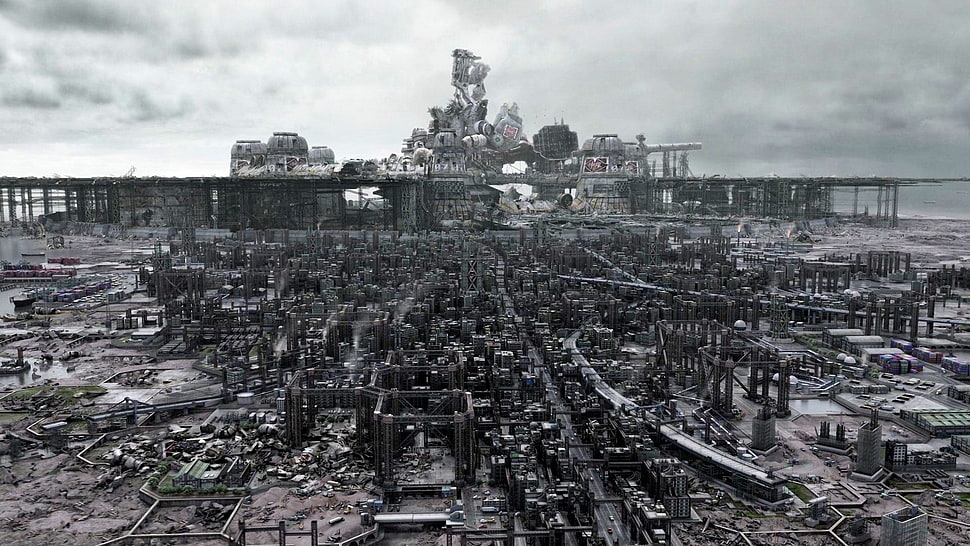 aerial photo of urban city, Final Fantasy VII, video games HD wallpaper