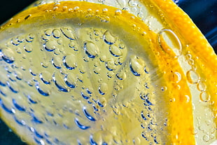 yellow and blue water droplts