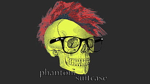 Phantom Suitcase logo, skull, minimalism