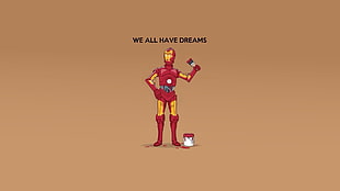 Iron Man illustration with text overlay, humor, Star Wars, C-3PO, Iron Man