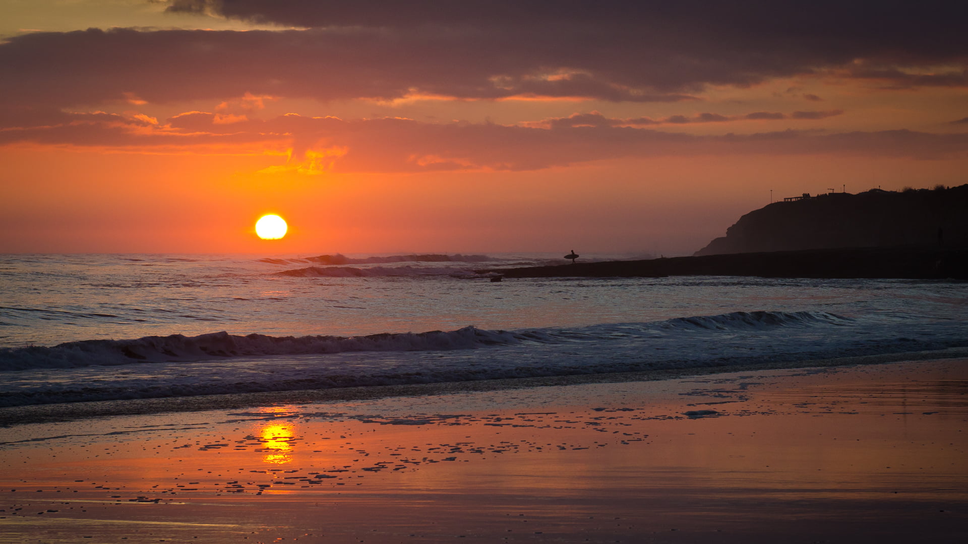 body of water, sunset, sea, nature, beach