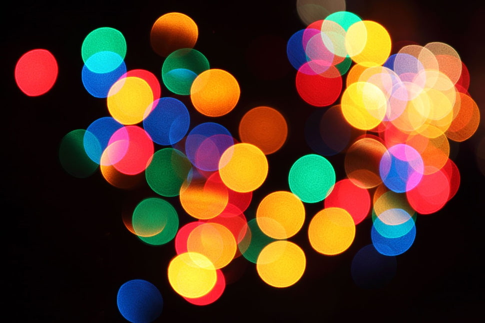 bokeh effects, lights, colorful, circle, blurred HD wallpaper
