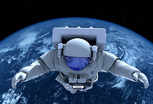 astronaut digital wallpaper, astronaut, Earth, space