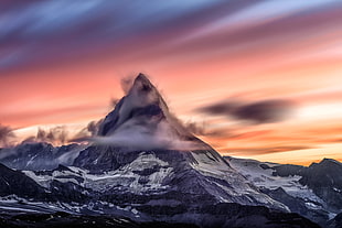mountain filled with snow