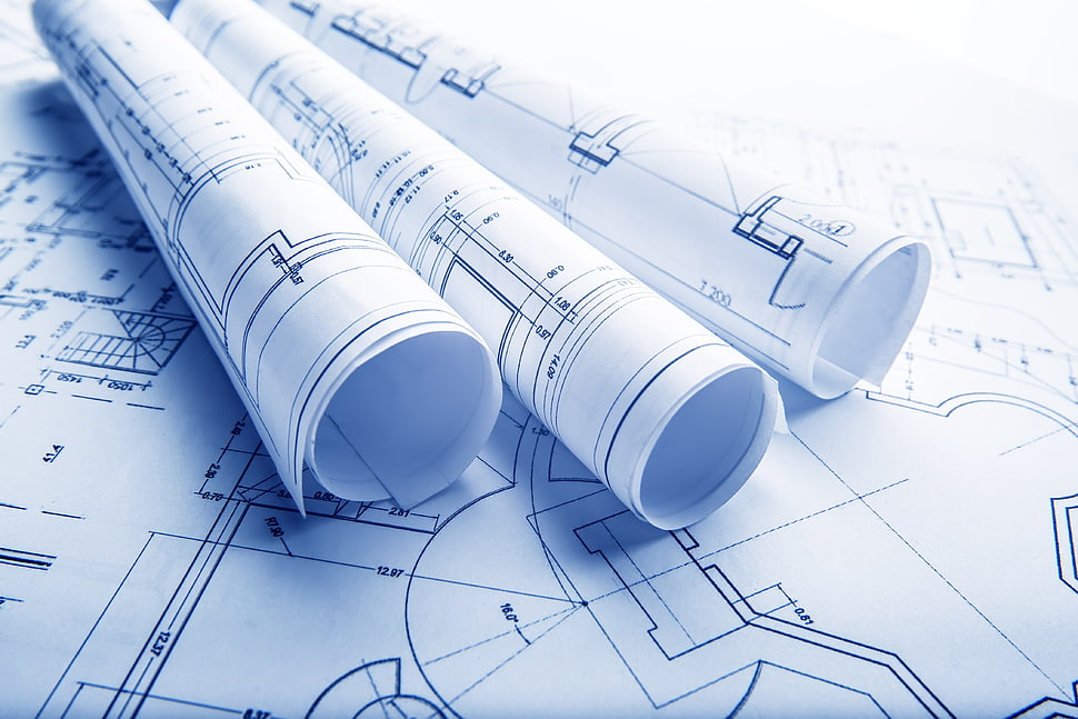 white printer paper, engineering, drawing, architecture HD wallpaper