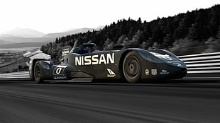black Nissan sports car, Nissan Deltawing Le Mans, Gran Turismo 6 HD wallpaper