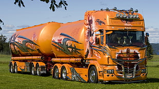 orange and black car interior, Truck, vehicle